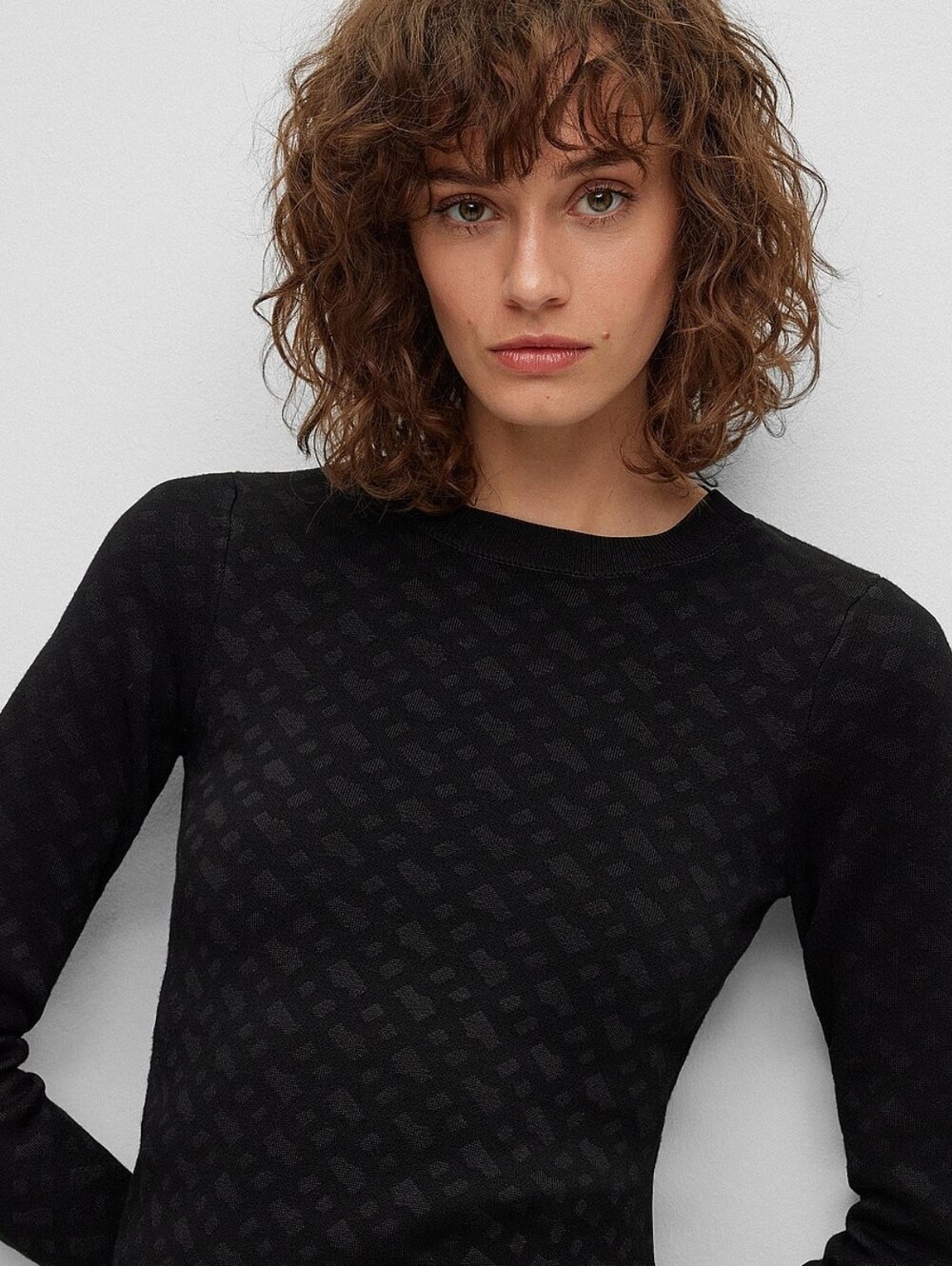 Hugo Boss Ferenti Geometric Knit Sweater Size M Pullover EUC